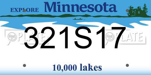 321S17 Minnesota License Plate