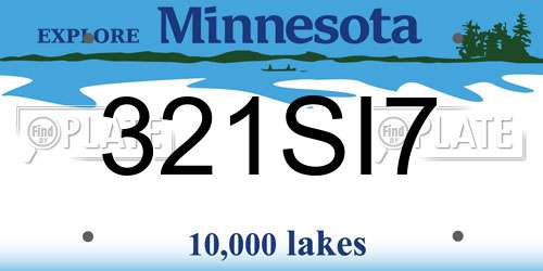 321SI7 Minnesota License Plate