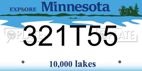321T55 Minnesota License Plate
