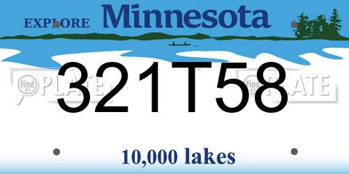 321T58 Minnesota License Plate
