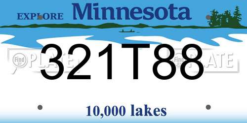 321T88 Minnesota License Plate