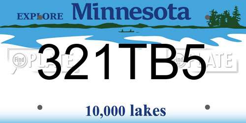 321TB5 Minnesota License Plate
