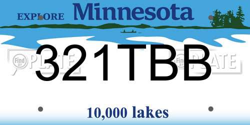 321TBB Minnesota License Plate