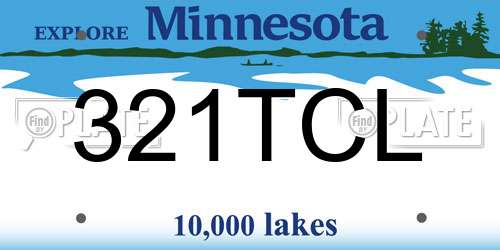 321TCL Minnesota License Plate