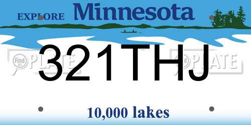 321THJ Minnesota License Plate