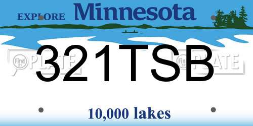 321TSB Minnesota License Plate