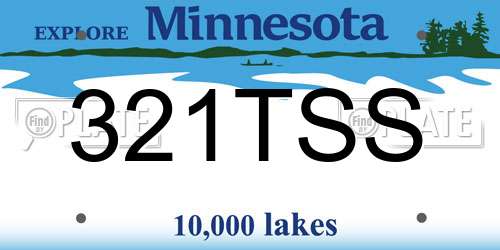 321TSS Minnesota License Plate