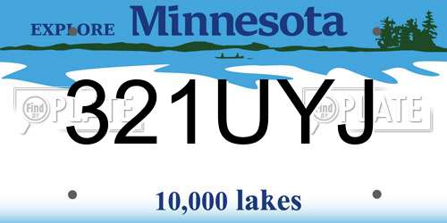 321UYJ Minnesota License Plate