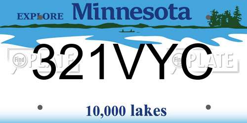 321VYC Minnesota License Plate