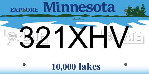 321XHV Minnesota License Plate