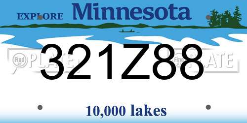 321Z88 Minnesota License Plate