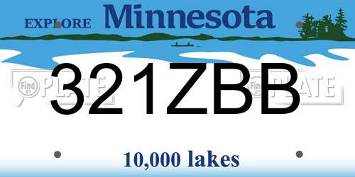 321ZBB Minnesota License Plate