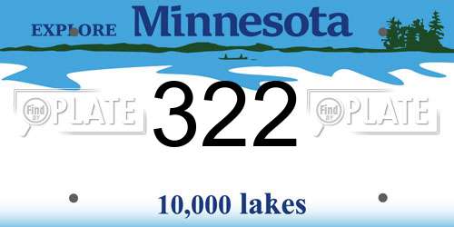 322 Minnesota License Plate