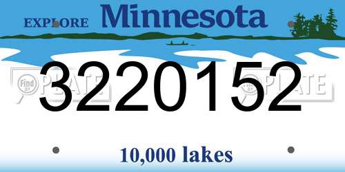 3220152 Minnesota License Plate