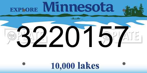 3220157 Minnesota License Plate