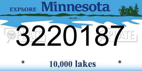 3220187 Minnesota License Plate