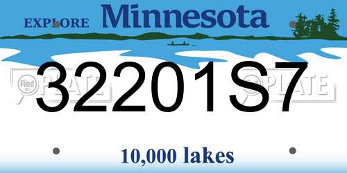 32201S7 Minnesota License Plate