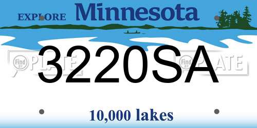3220SA Minnesota License Plate