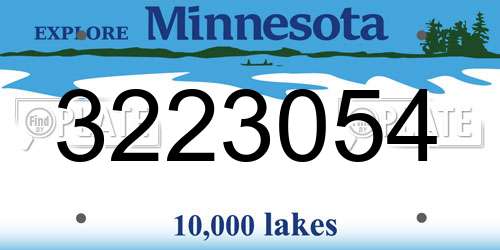3223054 Minnesota License Plate