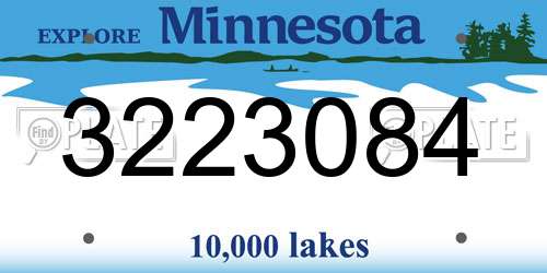 3223084 Minnesota License Plate
