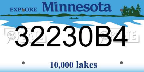 32230B4 Minnesota License Plate