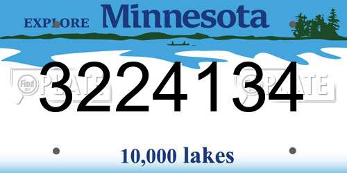 3224134 Minnesota License Plate