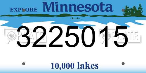 3225015 Minnesota License Plate