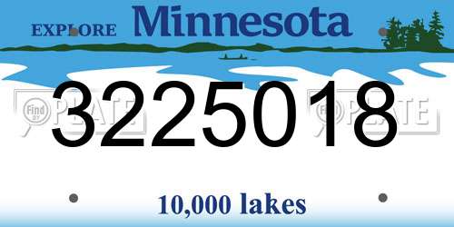 3225018 Minnesota License Plate