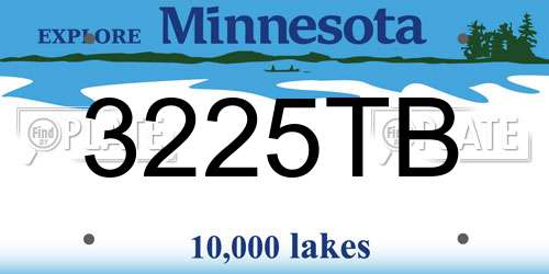 3225TB Minnesota License Plate