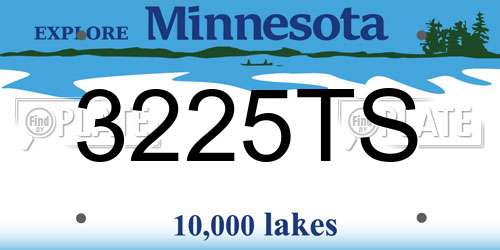 3225TS Minnesota License Plate