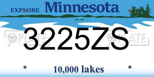 3225ZS Minnesota License Plate