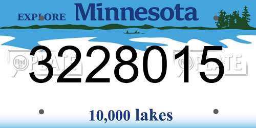 3228015 Minnesota License Plate