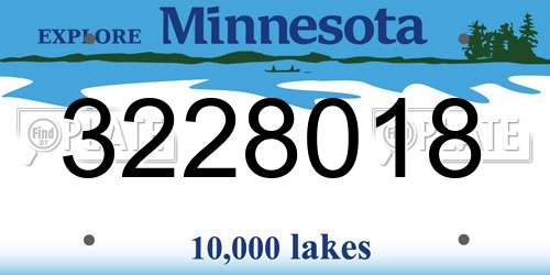 3228018 Minnesota License Plate