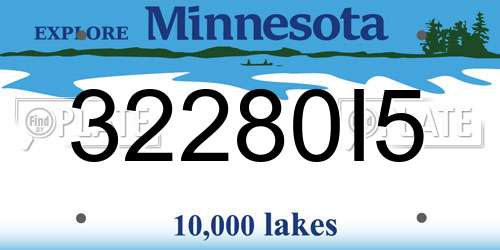 32280I5 Minnesota License Plate