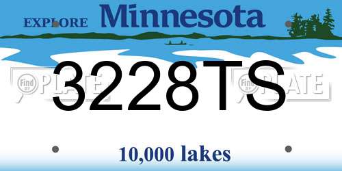 3228TS Minnesota License Plate