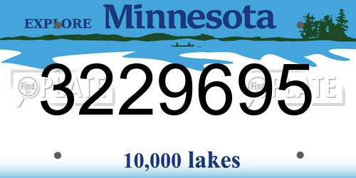 3229695 Minnesota License Plate