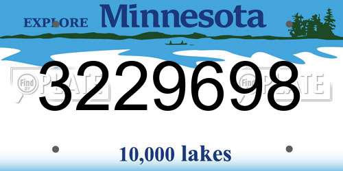 3229698 Minnesota License Plate