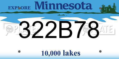 322B78 Minnesota License Plate
