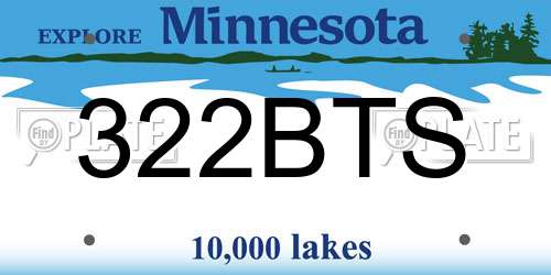 322BTS Minnesota License Plate