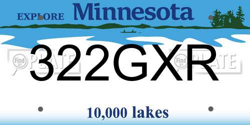 322GXR Minnesota License Plate