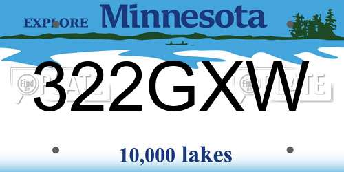 322GXW Minnesota License Plate