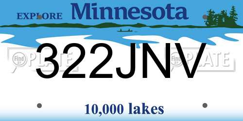 322JNV Minnesota License Plate