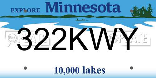322KWY Minnesota License Plate