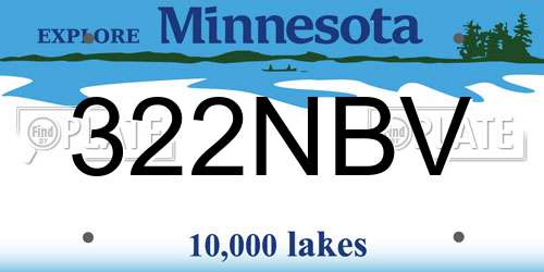 322NBV Minnesota License Plate