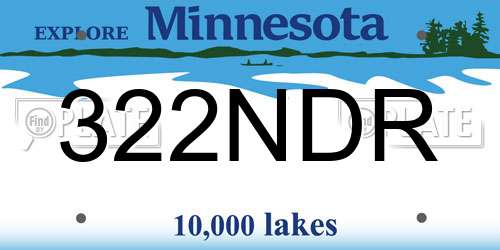 322NDR Minnesota License Plate