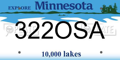 322OSA Minnesota License Plate