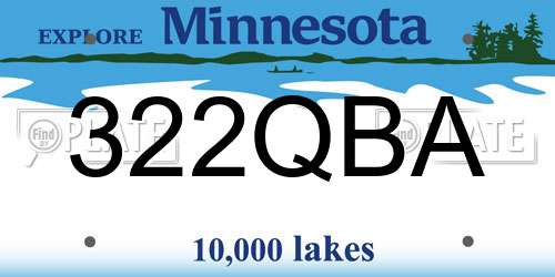 322QBA Minnesota License Plate