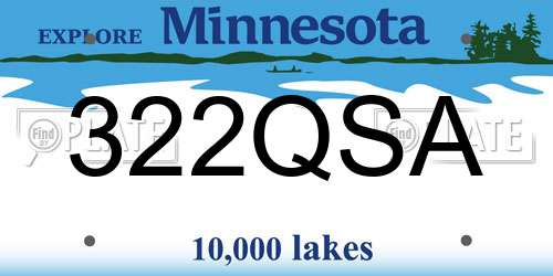 322QSA Minnesota License Plate