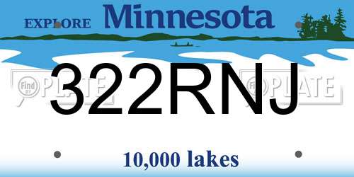 322RNJ Minnesota License Plate
