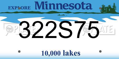 322S75 Minnesota License Plate